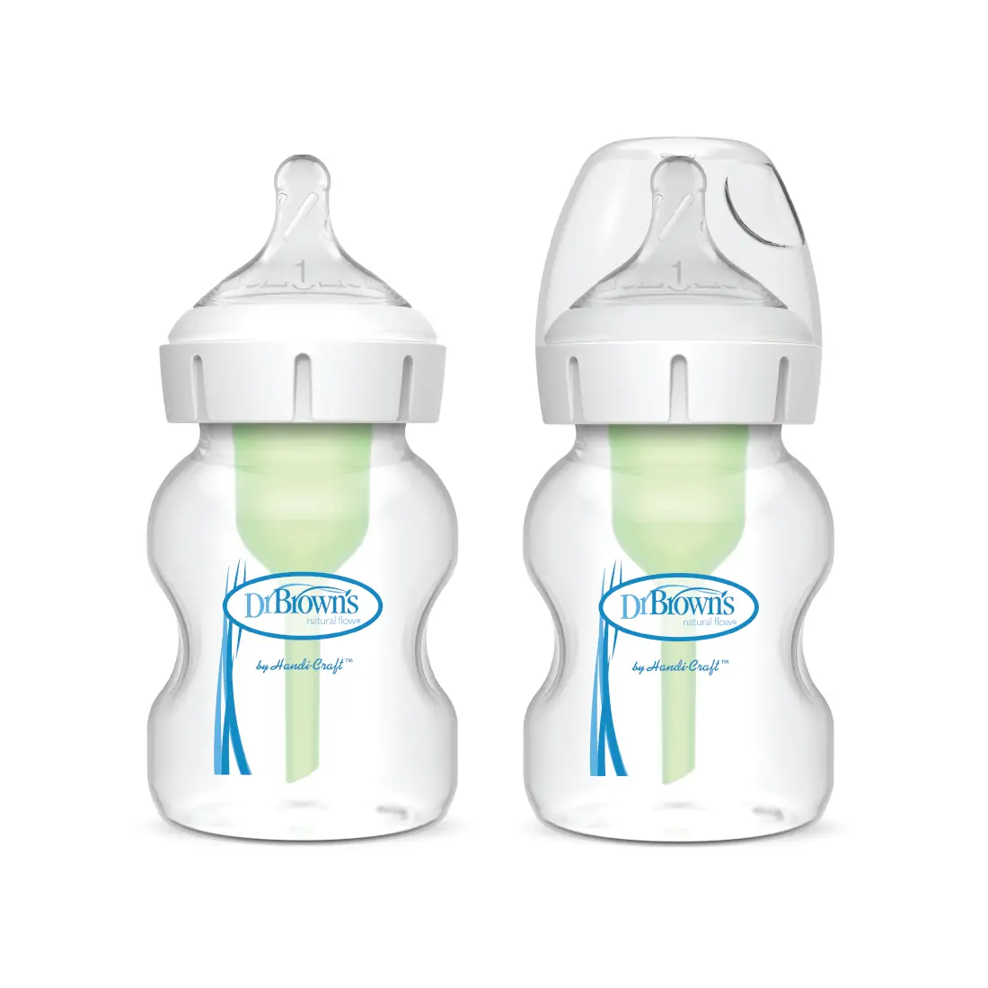 Dr. Brown's biberon anti-colici PP Options+ gat larg 150 ml 1/0m+ 2 buc