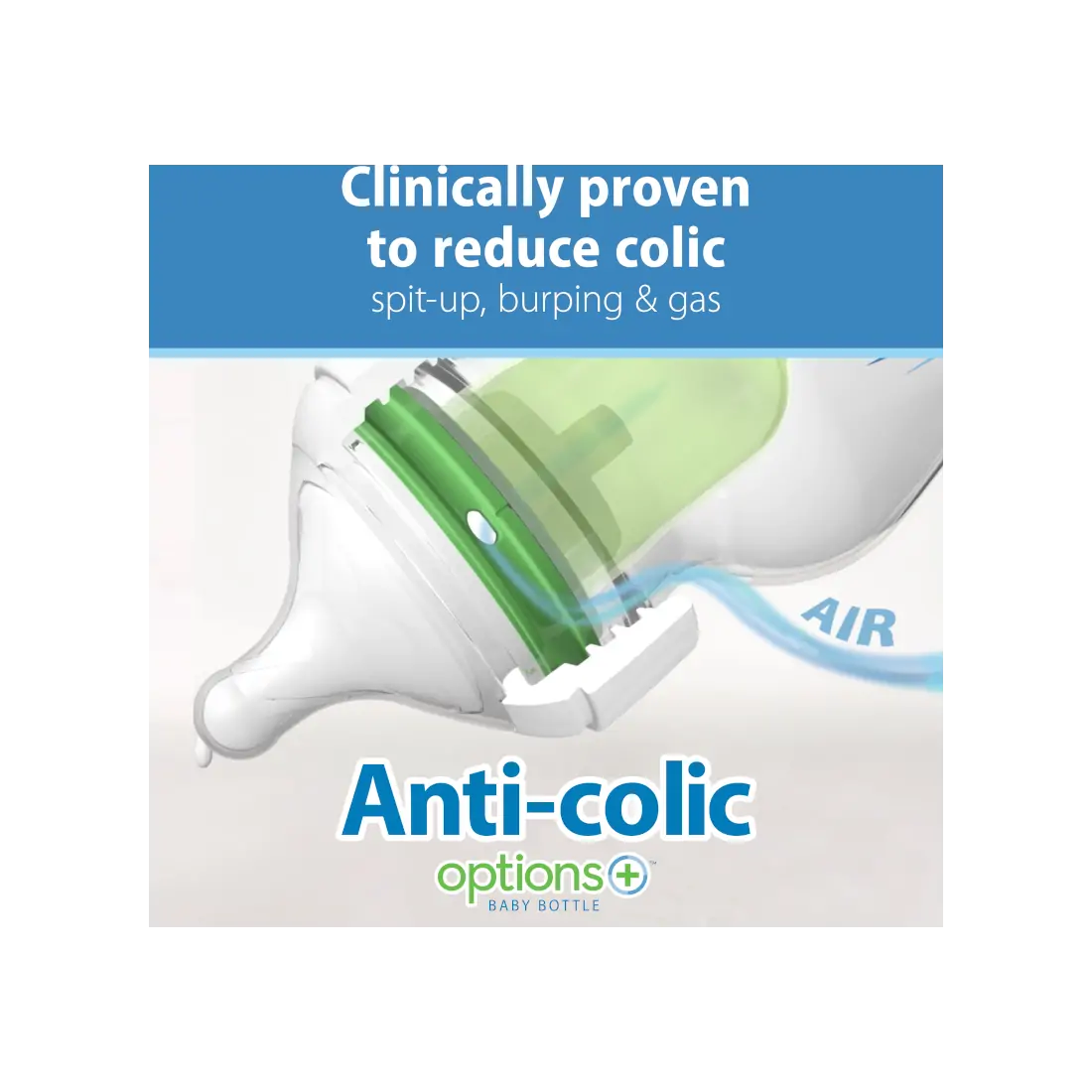 Dr. Brown's biberon anti-colici PP Options+ gat larg 150 ml 1/0m+ 2 buc