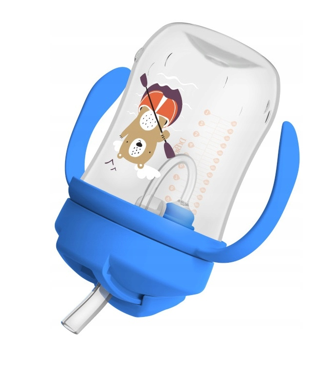 Dr. Brown's prima canita cu pai si maner 270 ml Straw Cup 6m+ Albastru cu ursulet Imagine secundară a produsului