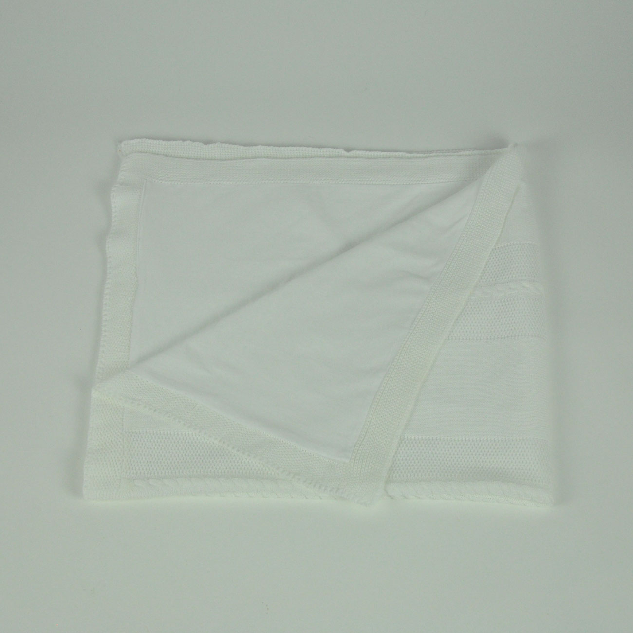 Patura Tricotata copii 95x95 cm alb Imagine principală a produsului