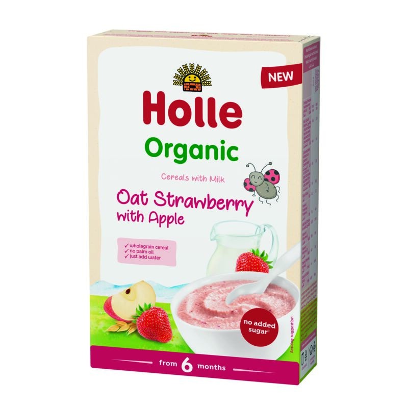 Holle ECO Cereale de ovaz cu lapte, mere si capsuni, 250g 6m+ Imagine principală a produsului
