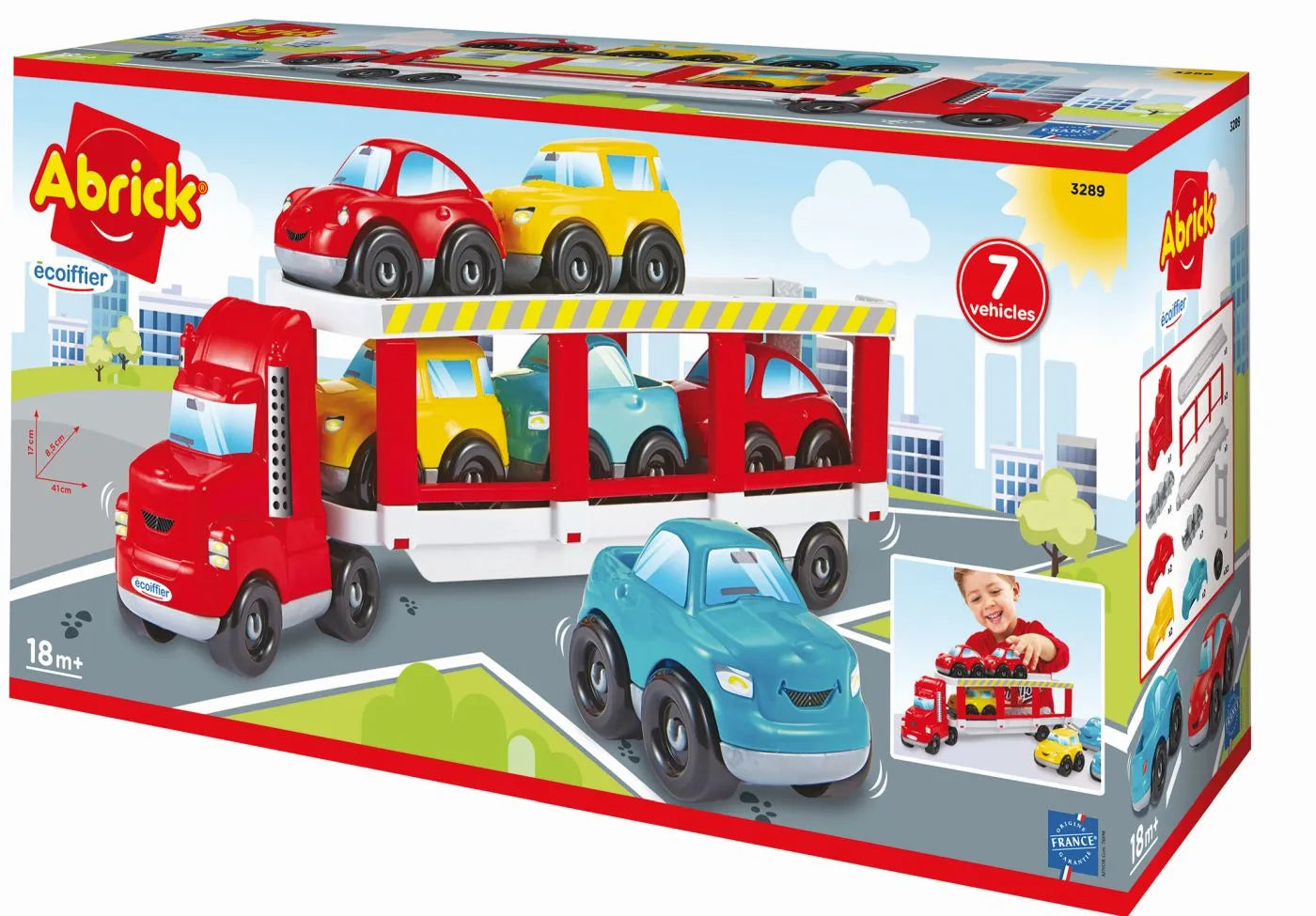 Ecoiffier jucarie Abrick Transportator Auto Platforma 18m+