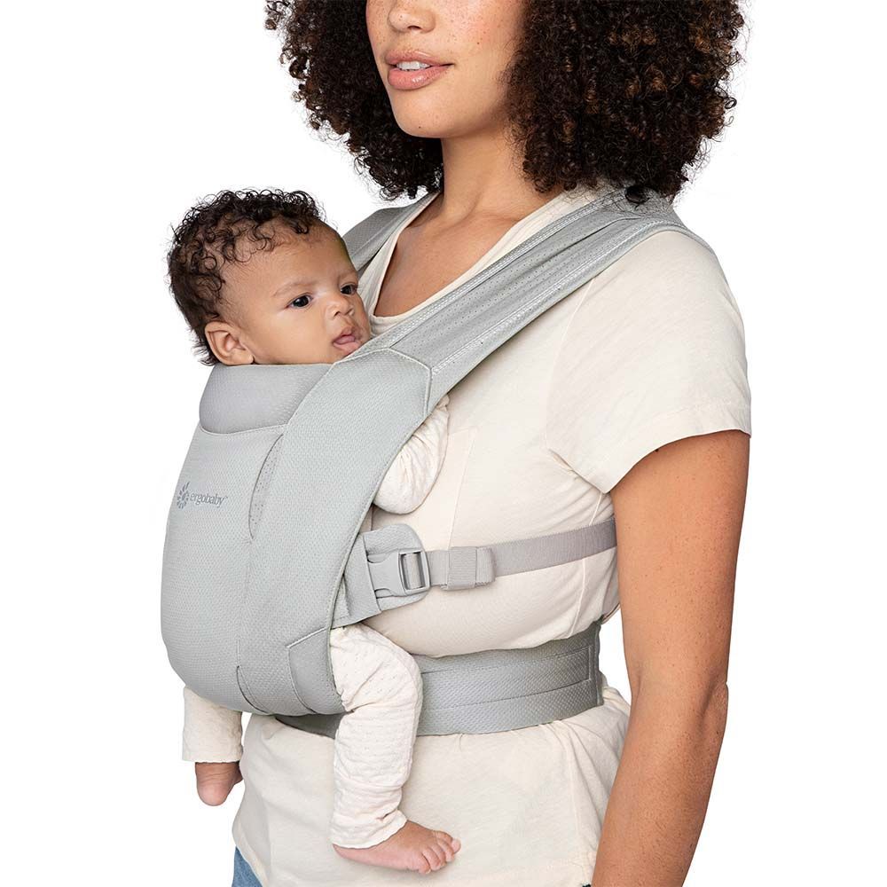 Ergobaby marsupiu Embrace 0-18 luni (3.2 - 11.3 kg) Soft Air Mesh Soft Grey