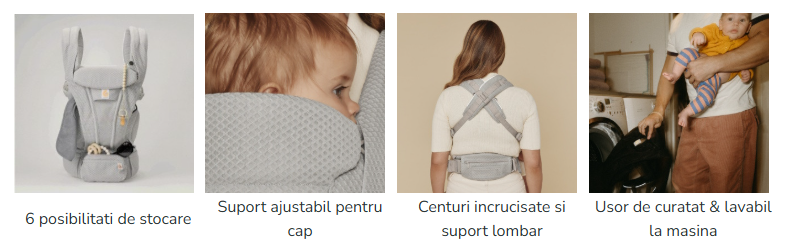 Ergobaby marsupiu Omni Deluxe 0-48 luni (3,2 - 20.40) kg Cotton Camel