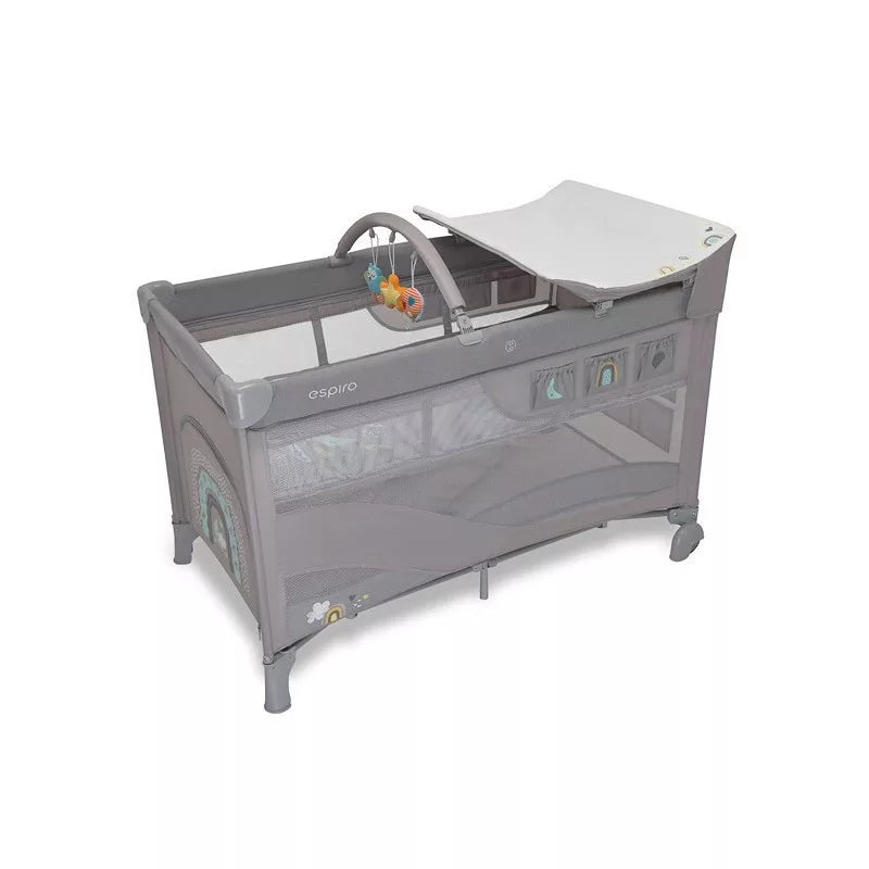 Espiro patut pliabil Dream cu 2 nivele 0m+ Grey Themes Imagine principală a produsului