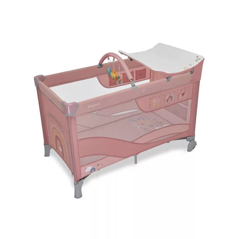 Espiro patut pliabil Dream cu 2 nivele 0m+ Pink Smiles Imagine principală a produsului