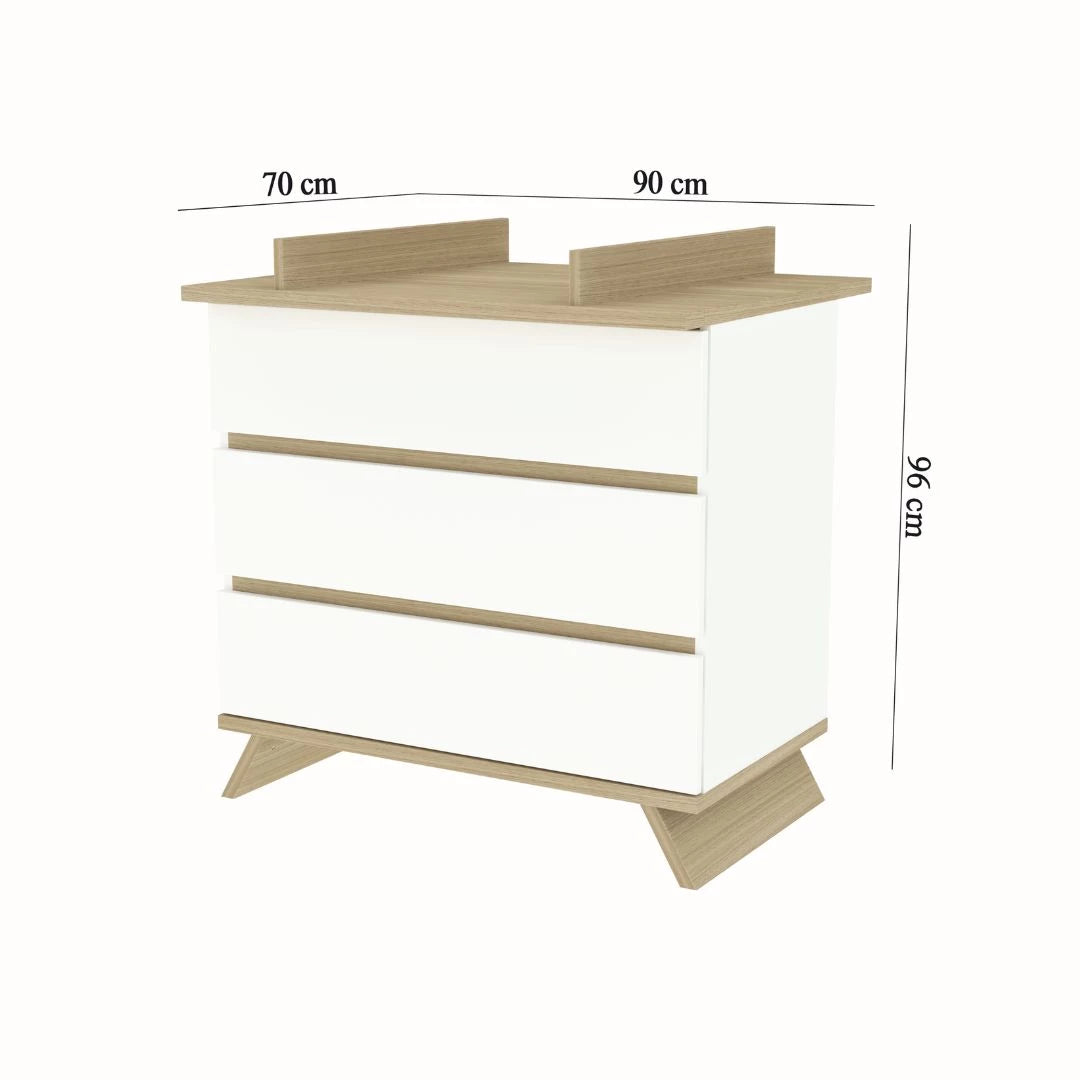 Faktum comoda SIENNA cu extensie pentru schimbat scutece White