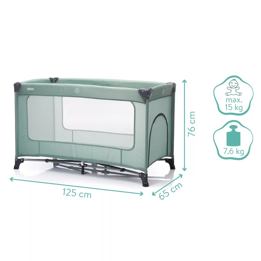 Fillikid patut pliabil Nizza 120x60 cm 0m+ Green