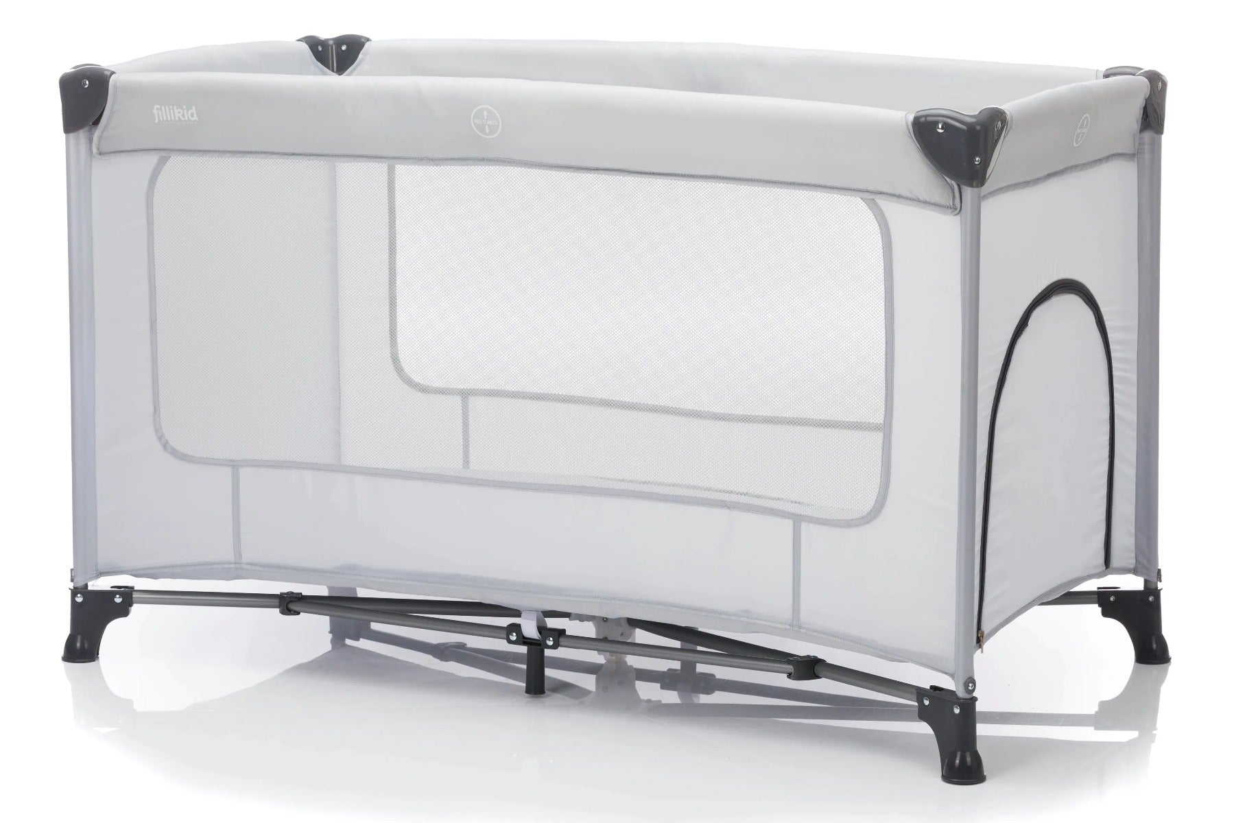 Fillikid patut pliabil Nizza 120x60 cm 0m+ Grey Imagine principală a produsului