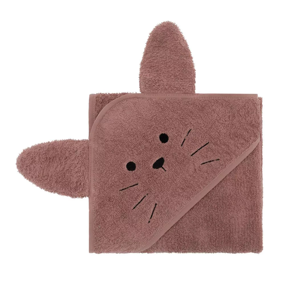 Fillikid prosop de baie cu gluga 75x75 cm 0m+ Iepuras Roz