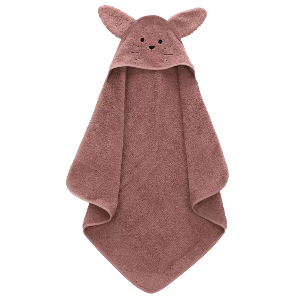 Fillikid prosop de baie cu gluga 75x75 cm 0m+ Iepuras Roz