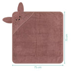 Fillikid prosop de baie cu gluga 75x75 cm 0m+ Iepuras Roz