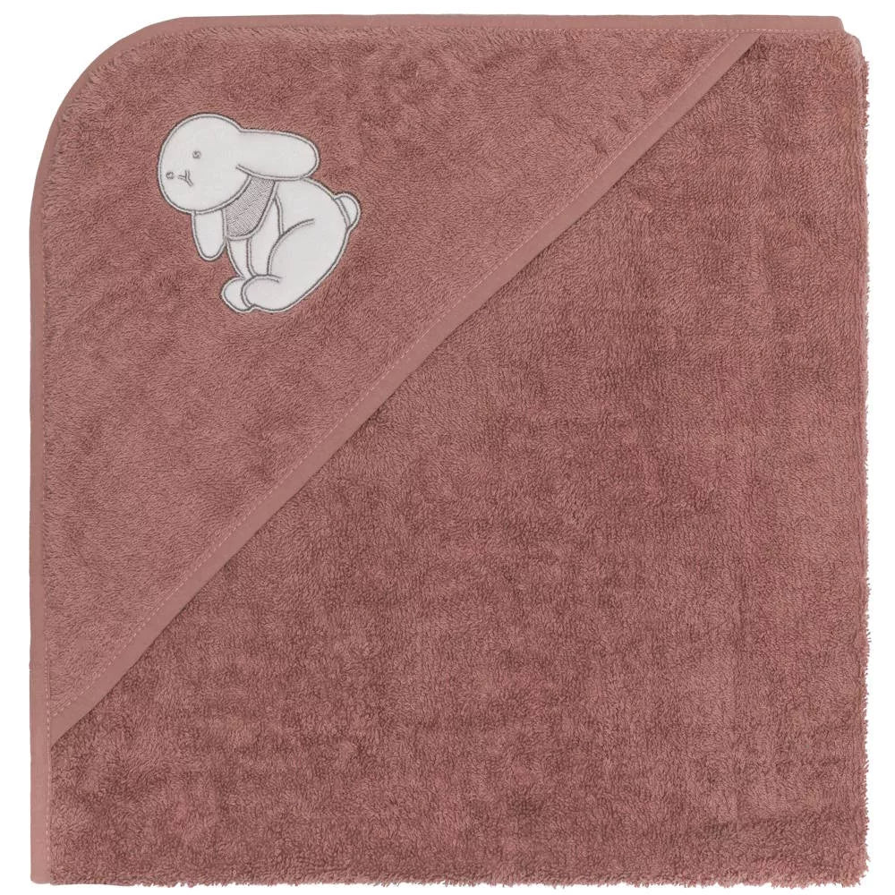 Fillikid prosop de baie cu gluga 75x75 cm 0m+ Iepuras Roz