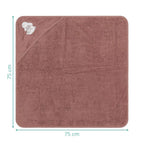 Fillikid prosop de baie cu gluga 75x75 cm 0m+ Iepuras Roz