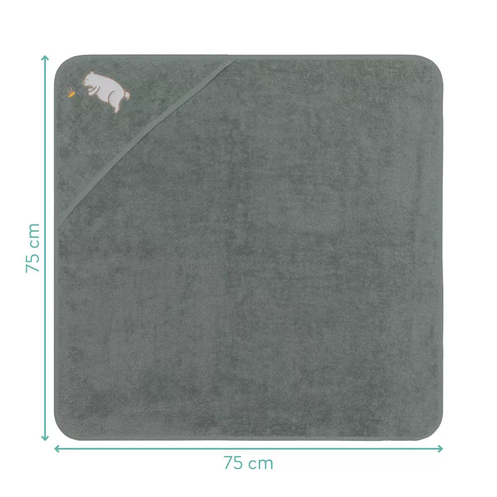 Fillikid prosop de baie cu gluga 75x75 cm 0m+ Urs Verde