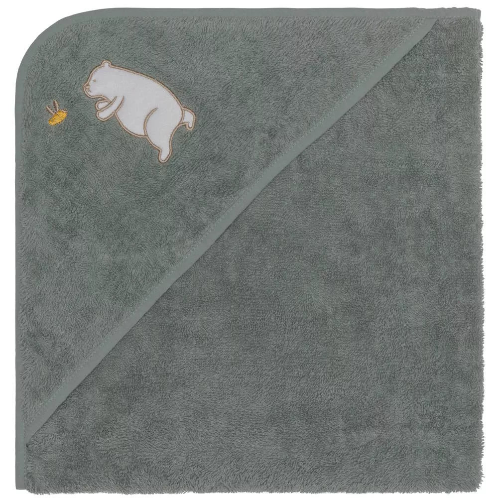 Fillikid prosop de baie cu gluga 75x75 cm 0m+ Urs Verde