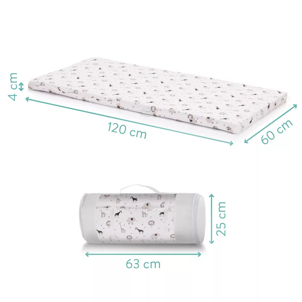 Fillikid saltea burete pentru patut pliabil 120x60x4 cm Natur Arfica