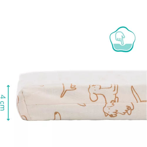 Fillikid saltea burete pentru patut pliabil 120x60x4 cm Natur cu catelusi Imagine secundară a produsului