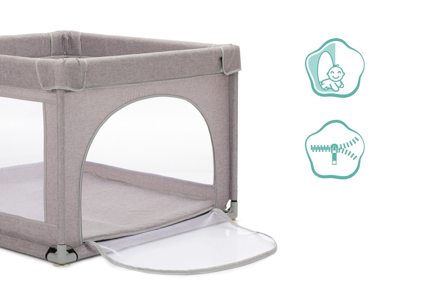 Fillikid tarc MIA 95x95x68 cm 0m+ Grey