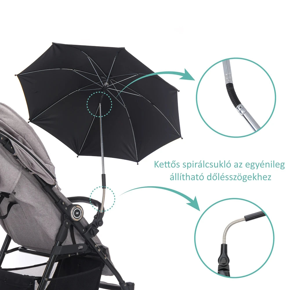 Fillikid umbrela pentru carucior STYLE cu filtru UV50+ Grey Imagine secundară a produsului