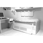 Fillikid Protectie pat copii HUGO cu balamale 135x50 cm Boxspring Grey