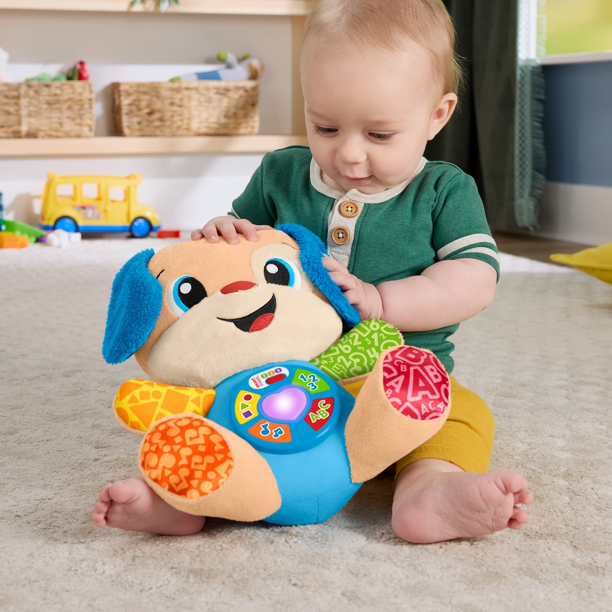 Fisher Price catel interactiv Laugh & Learn cu urechi albastre 6-36 luni Limba Romana