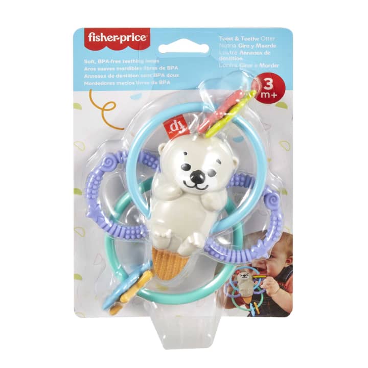 Fisher Price jucarie de dentitie 3m+ Twist&Teethe Otter