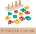 Fisher Price jucarie de stivuire din lemn cu forme Shape Stacker 2 ani+