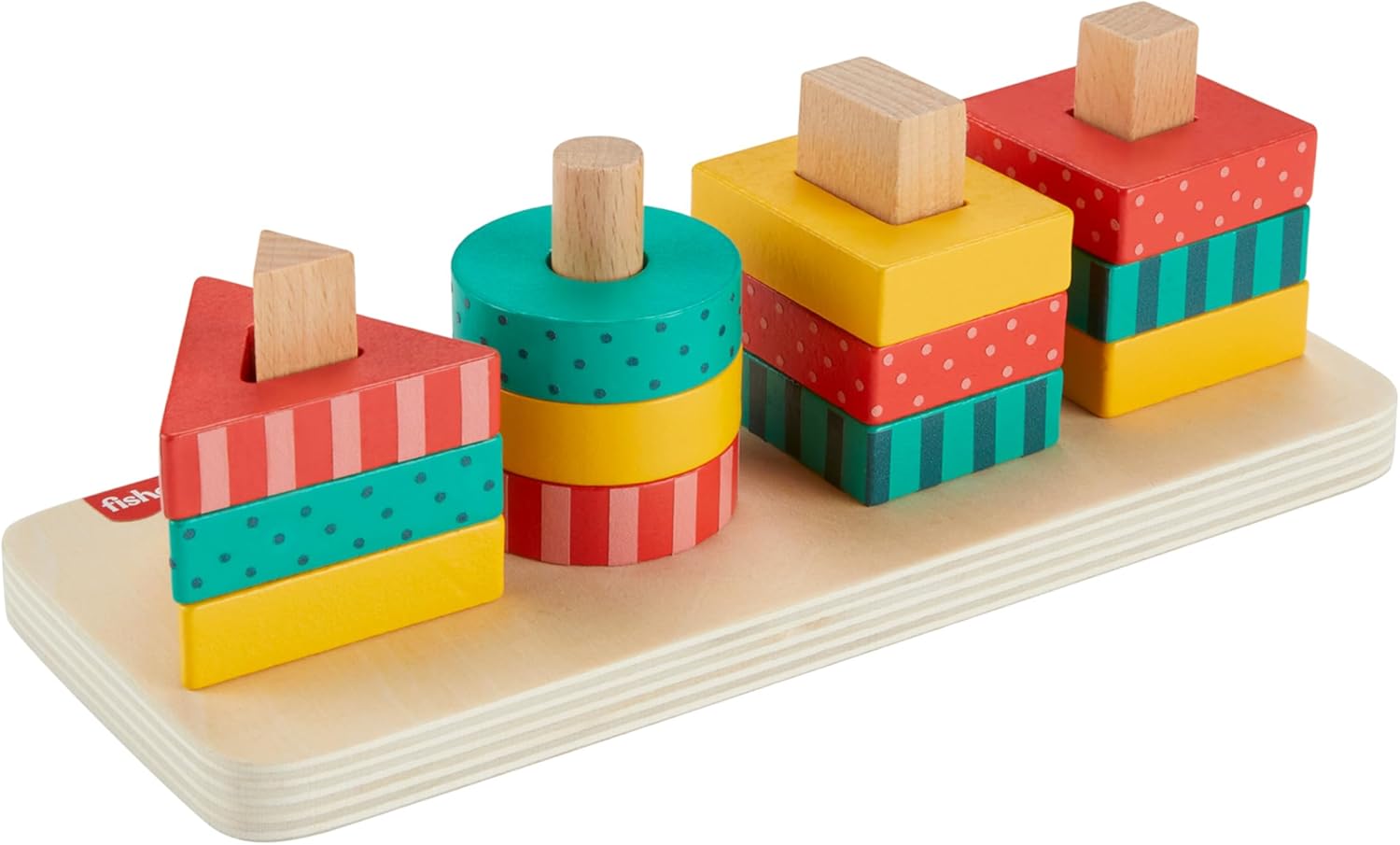 Fisher Price jucarie de stivuire din lemn cu forme Shape Stacker 2 ani+