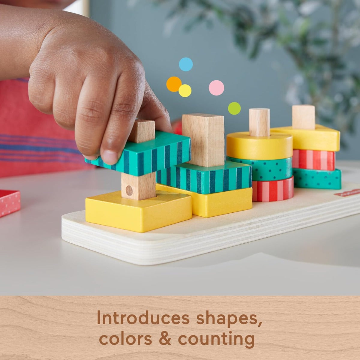 Fisher Price jucarie de stivuire din lemn cu forme Shape Stacker 2 ani+
