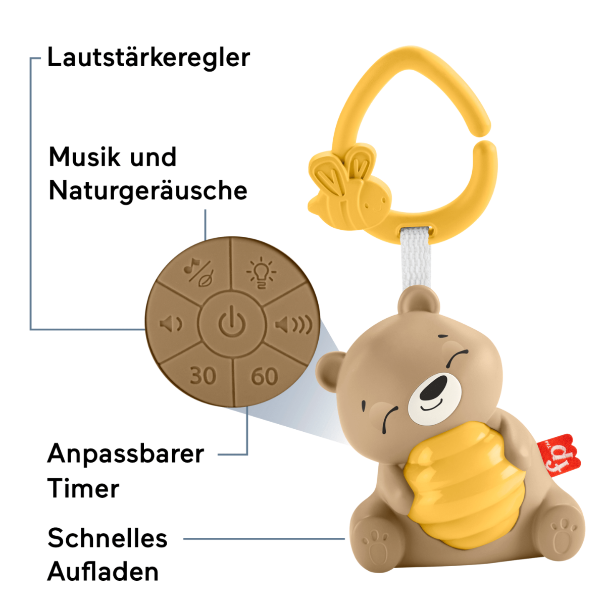 Fisher Price jucarie muzicala 0m+ Beary Soothing 