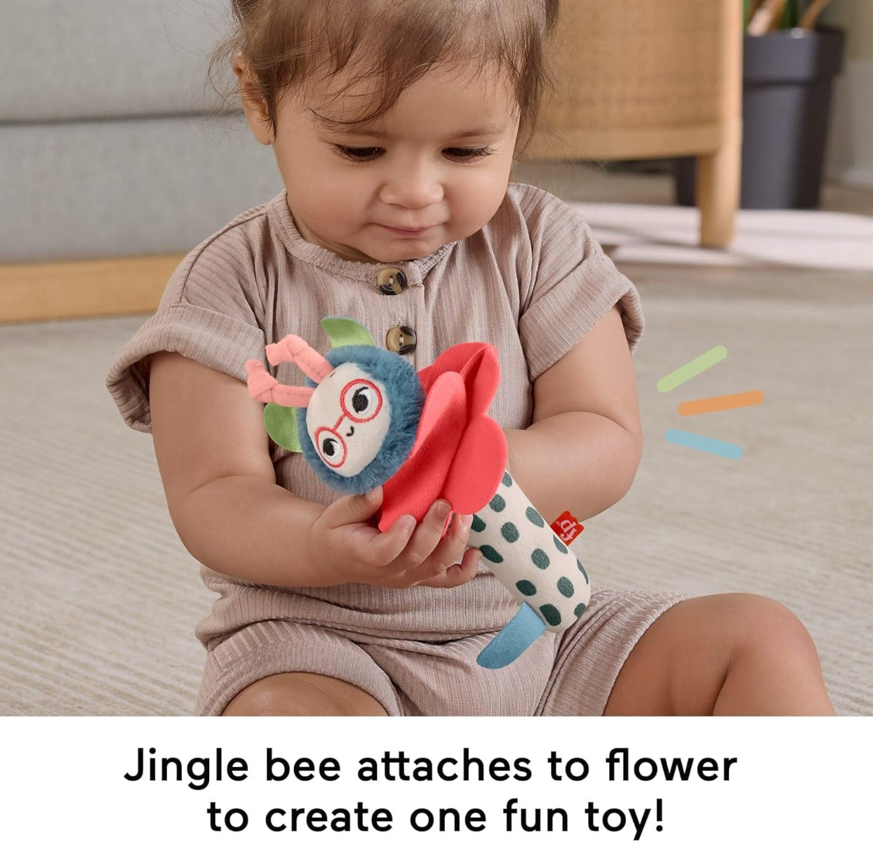 Fisher Price jucarie zornaitoare albina Planet Friends Shake ‘n Rattle Busy Bee 3m+
