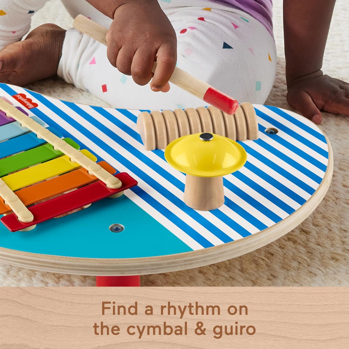 Fisher Price masuta muzicala din lemn cu 3 piese si xilofon 2 ani+