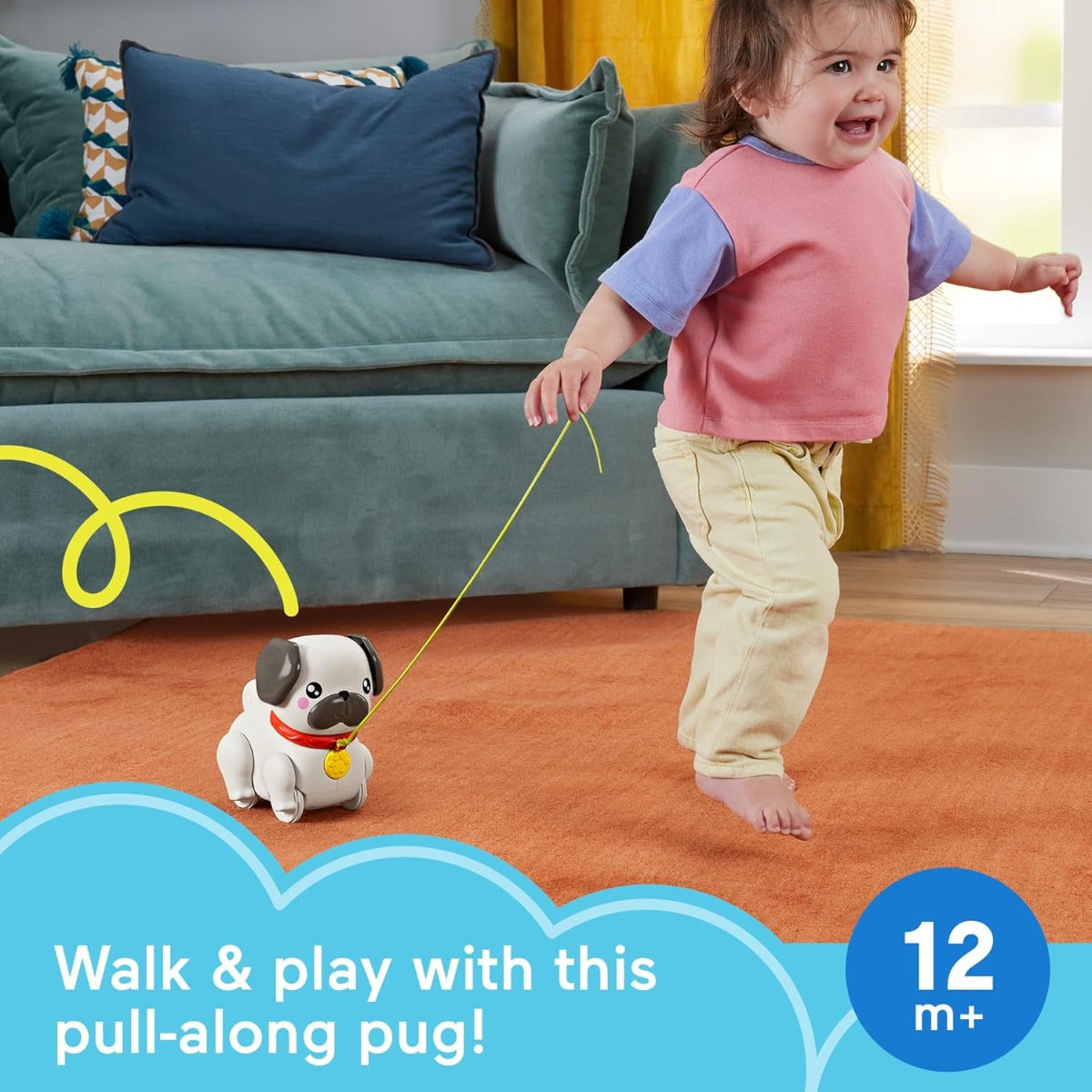 Fisher Price plimbator micii prieteni Pets Walk-The-Pup 12m+ Mops