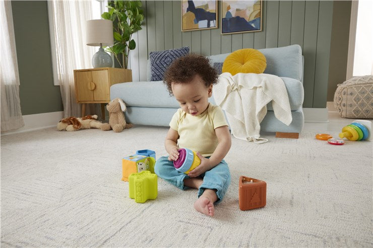 Fisher Price set jucarie interactiva cuburi senzoriale 6m+