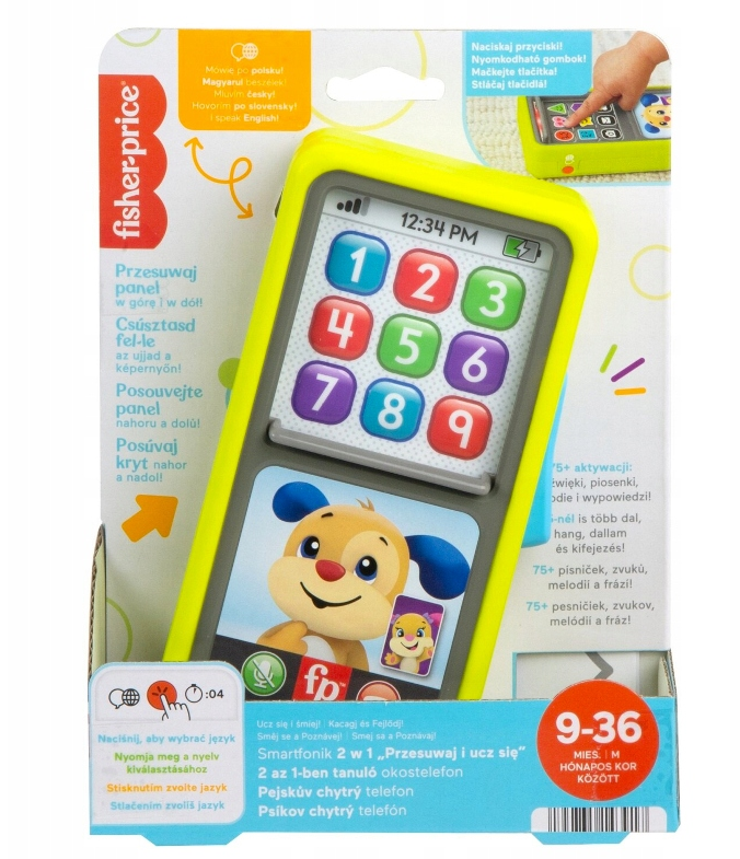 Fisher Price telefon intercativ primul meu smartphone 9-36 luni Limba englez asi maghiara