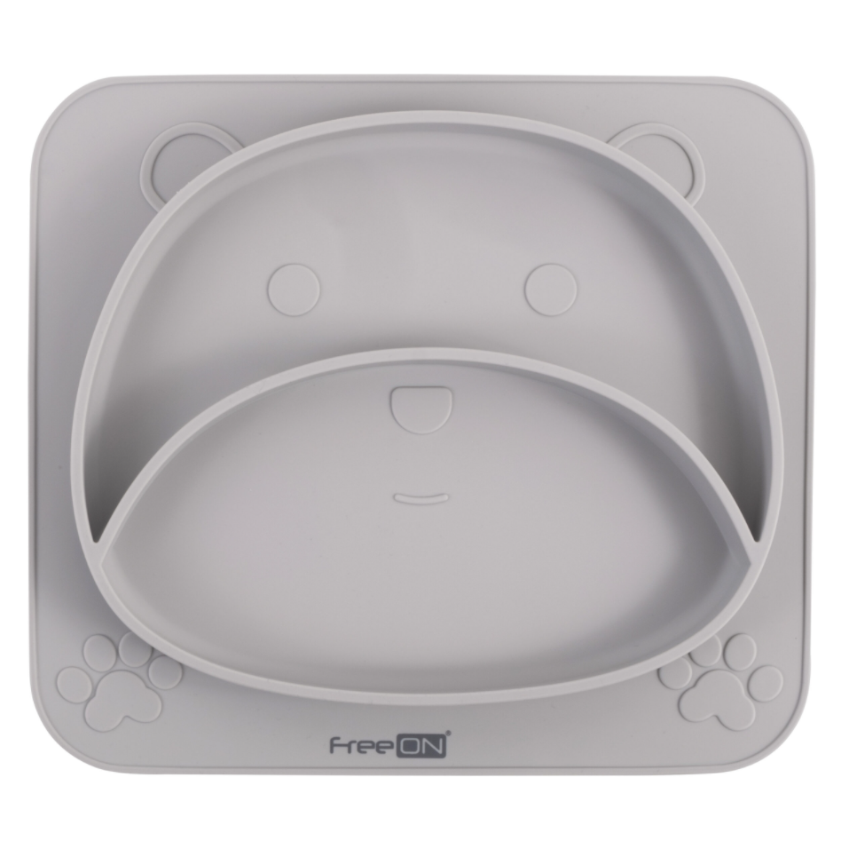 FreeON farfurie silicon Animals 6m+, Ursulet grey 39678 01 Imagine principală a produsului