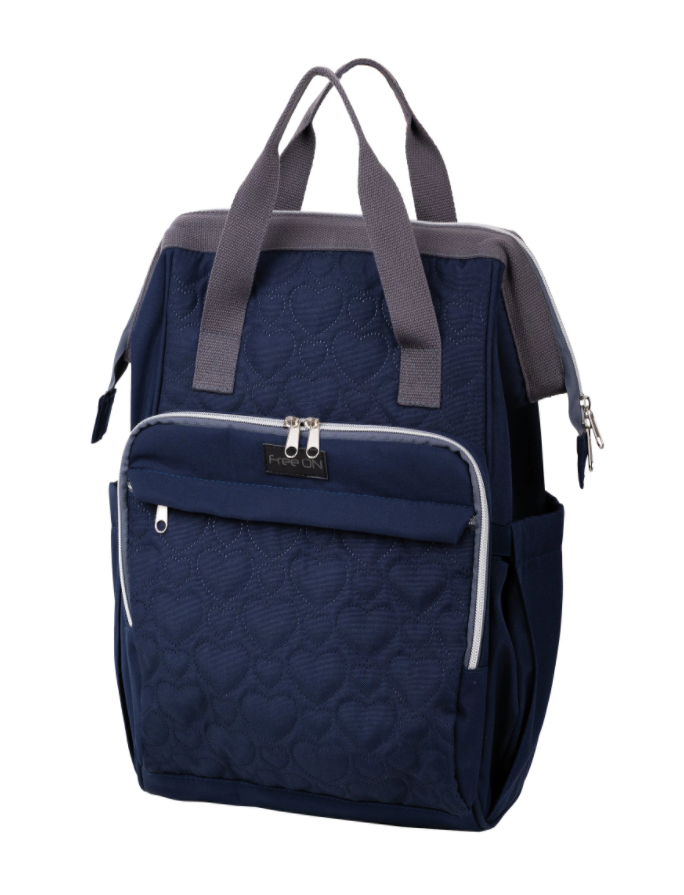 FreeON geanta mamici Backpack 0m+, Silver cu inimioare 01 Imagine principală a produsului