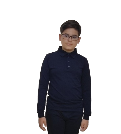 Uniforma Camasa baieti Gabriel cu maneca lunga 5-12 ani Dark Blue-Dark Blue