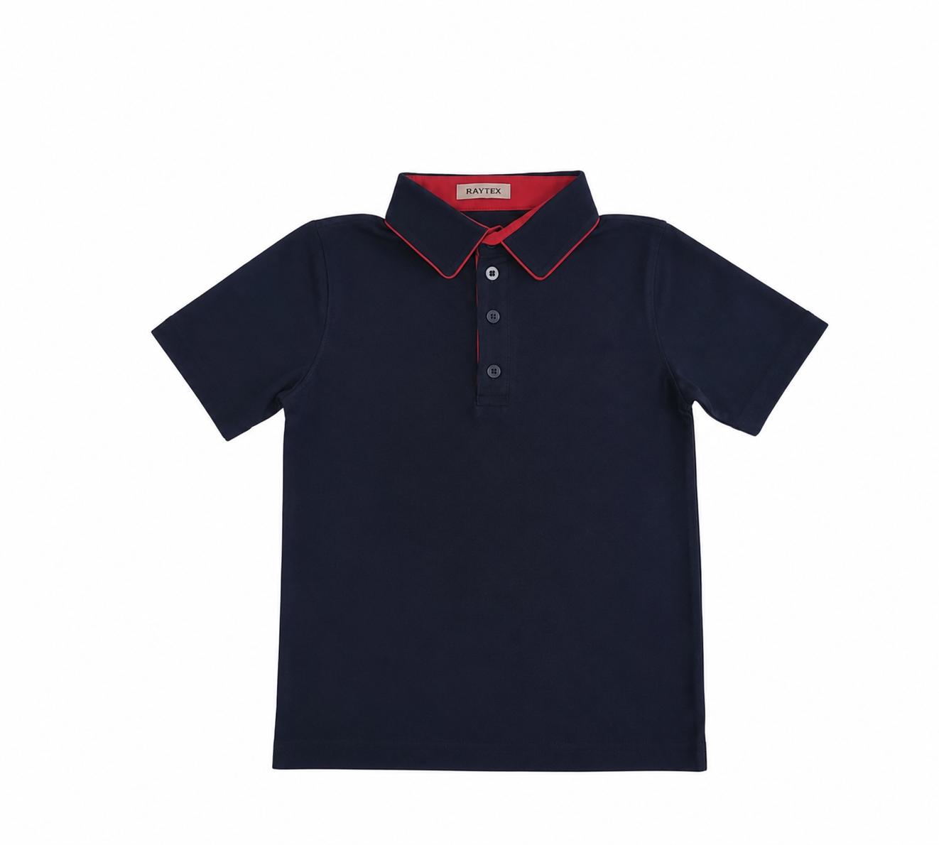 Uniforma Camasa baieti Gabriel cu maneca scurta 13-16 ani Dark Blue-Rosu