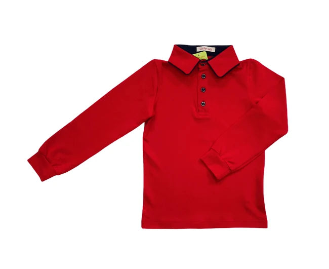 Uniforma bluza baieti Gabriel cu maneca lunga 13-16 ani Rosu-Blue