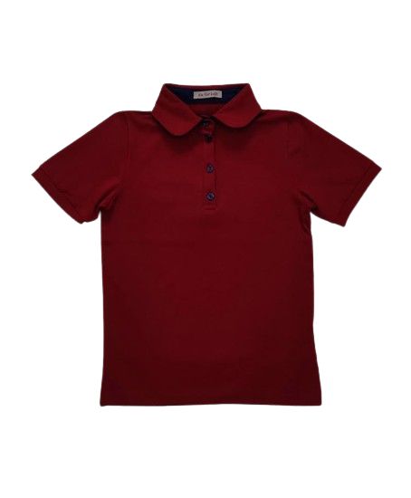 Uniforma camasa fete Gabriela cu maneca scurta T2 Bordo-Blue Imagine principală a produsului
