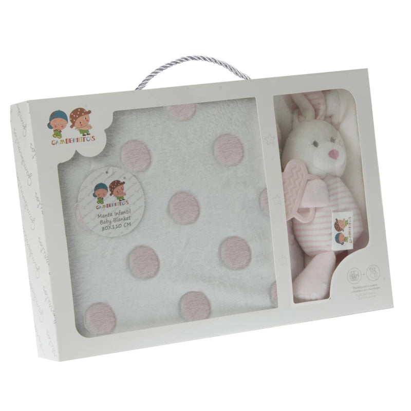 Gamberritos patura 80x110 cm cu cadou plus 0m+ Iepuras Roz