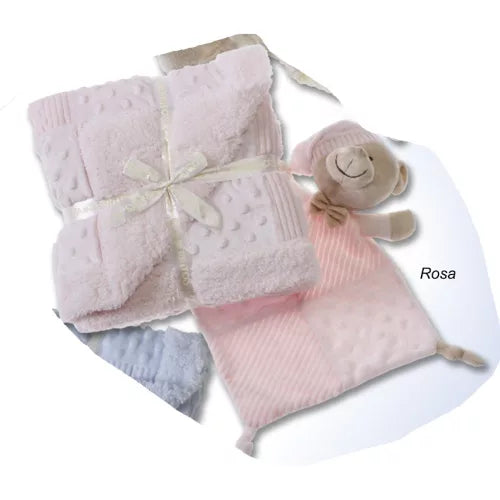 Gamberritos patura 80x110 cm cu cadou plus 0m+ Roz cu ursulet Imagine principală a produsului