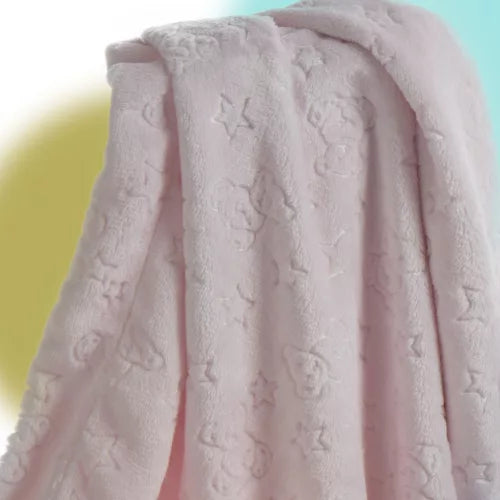 Gamberritos patura 80x110 cm cu ursulet si stelute 0m+ Pink