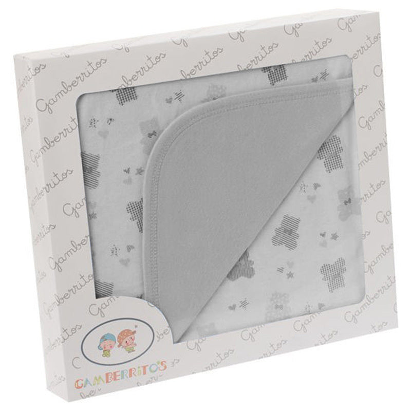 Gamberritos patura cu doua fete 80x80 cm 0m+, Ursuleti gri Imagine principală a produsului