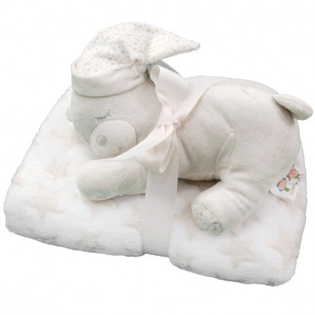 Gamberritos patura 80x110 cm cu cadou plus 0m+, Ursulet bej  Imagine principală a produsului