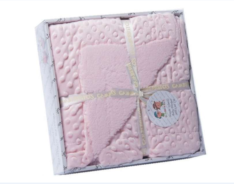 Gamberritos patura cu doua fete 80x110 cm 0m+, Roz cu buline