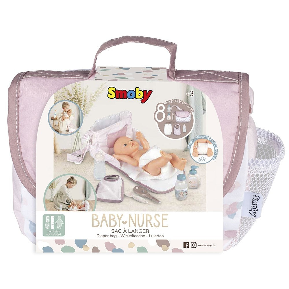 Smoby Gentuta de infasat pentru papusa Baby Nurse Changing Bag 3 ani+ Crem