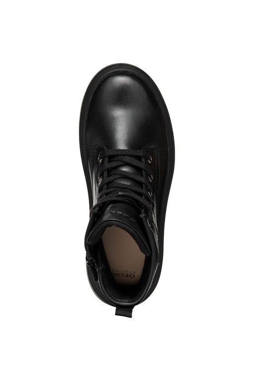 Geox bocanci fete 28-35 Black /Dark Silver cu stea